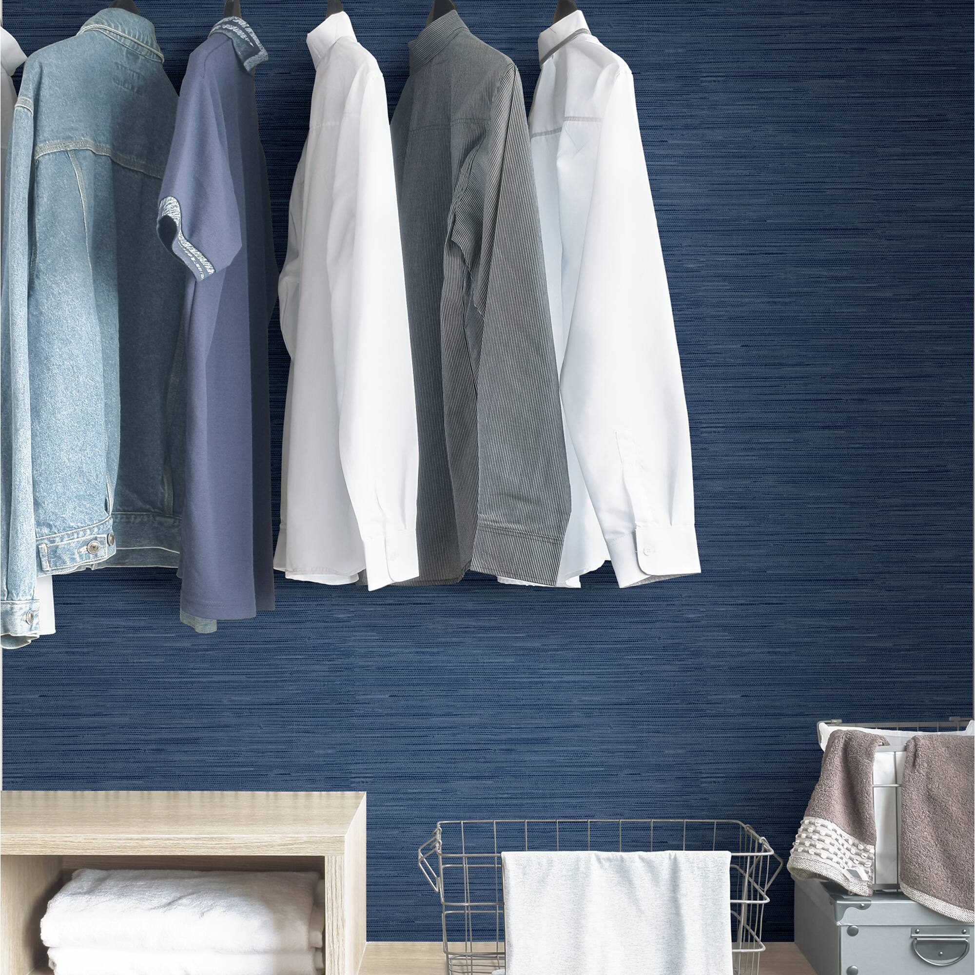 InHome Avery Weave Navy Peel & Stick Wallpaper